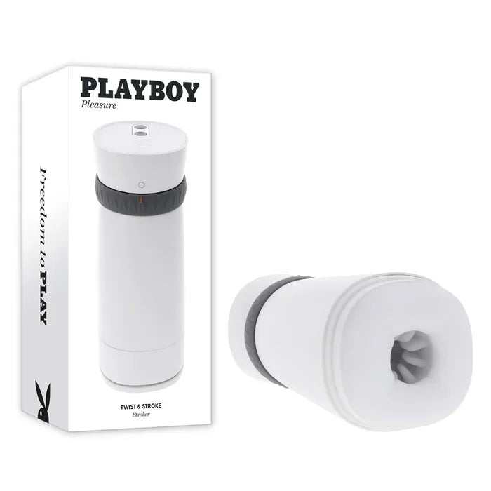 Playboy Pleasure TWIST & STROKE USB Rechargeable Heating Stroker With UV Cleaning White