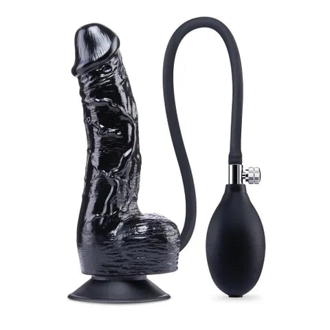 XGEN Products Size Up Inflatable Dildo With Balls 6 Inch Black XGEN Products