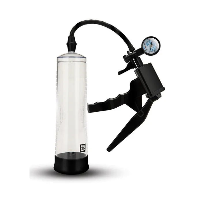 Xgen Products Size Up Ergonomic Trigger Penis Pump With Pressure Gauge Clear Xgen Products