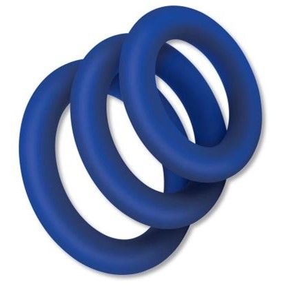 Zolo Extra Thick Silicone Cock Rings 3 Pack Blue